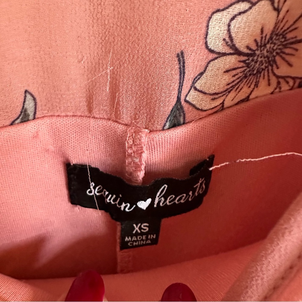 $5 SALE Pink floral sequin hearts dress - Picture 4 of 6